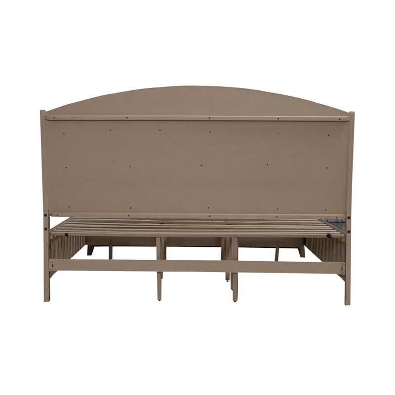 Pemberly Row Queen Upholstered Storage Bed with Linen Panel in Burnished Beige