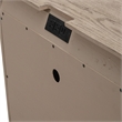 Pemberly Row Nightstand with Charging Station in Burnished Beige Wood