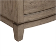 Pemberly Row Nightstand with Charging Station in Burnished Beige Wood