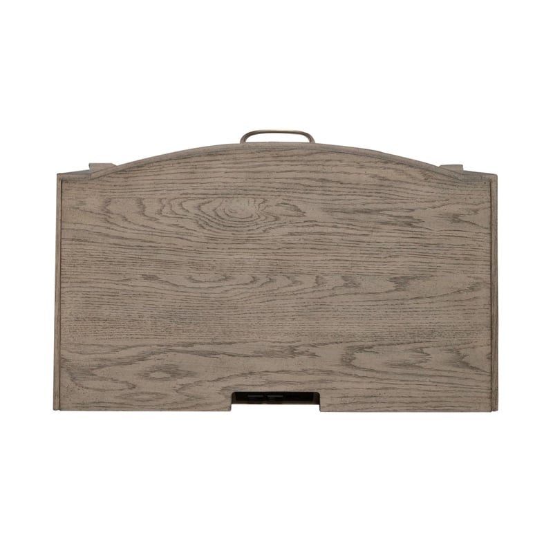 Pemberly Row Nightstand with Charging Station in Burnished Beige Wood