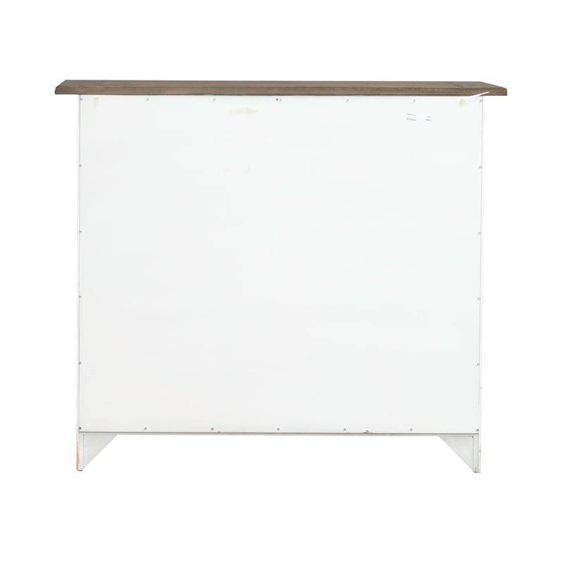 Pemberly Row Dining Server with Glass Doors in Graphite and Whitestone