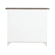 Pemberly Row Dining Server with Glass Doors in Graphite and Whitestone