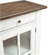 Pemberly Row Dining Server with Glass Doors in Graphite and Whitestone