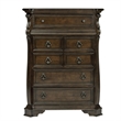 Pemberly Row 6 Drawer Chest with Shaped Pilasters in Brownstone