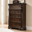 Pemberly Row 6 Drawer Chest with Shaped Pilasters in Brownstone