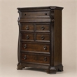 Pemberly Row 6 Drawer Chest with Shaped Pilasters in Brownstone