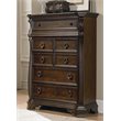 Pemberly Row 6 Drawer Chest with Shaped Pilasters in Brownstone