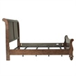 Pemberly Row Cherry Wood Queen Sleigh Bed Dresser Mirror and Nightstand Set