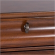 Pemberly Row Cherry Wood Queen Sleigh Bed Dresser Mirror and Nightstand Set