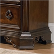 Pemberly Row Dark Brown Queen Sleigh Bed with Dresser & Mirror