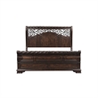 Pemberly Row California King Sleigh Bed with Rope Twist Rail in Brownstone