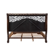 Pemberly Row California King Sleigh Bed with Rope Twist Rail in Brownstone