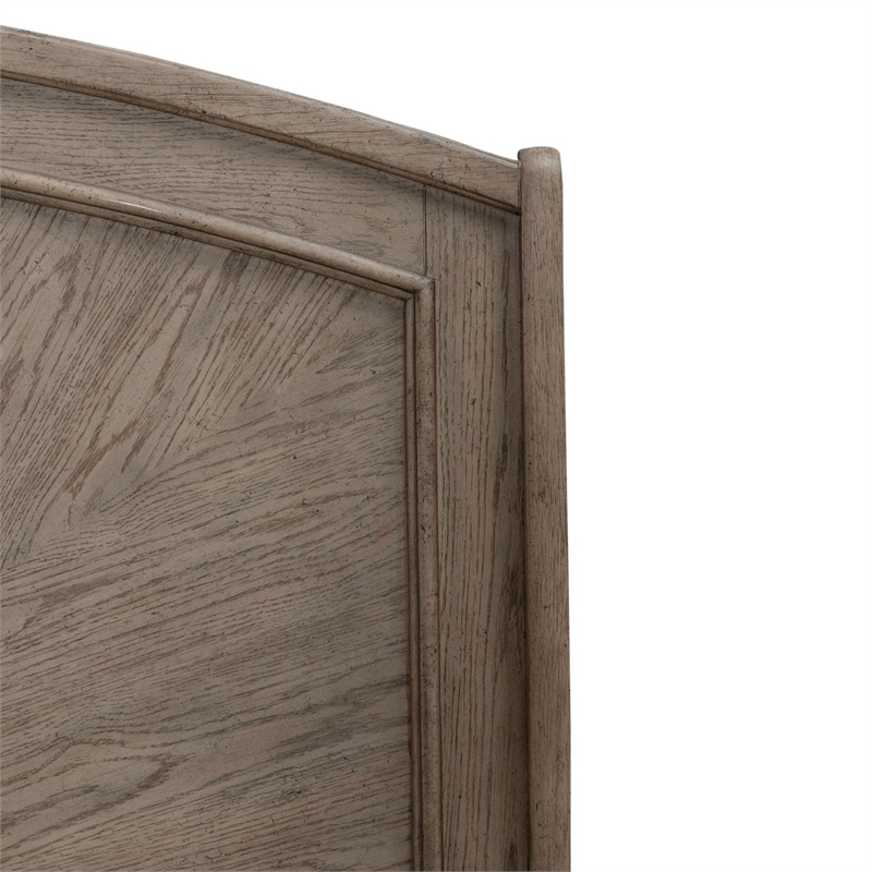 Pemberly Row Queen Panel Headboard with Starburst Veneer in Burnished Beige Oak