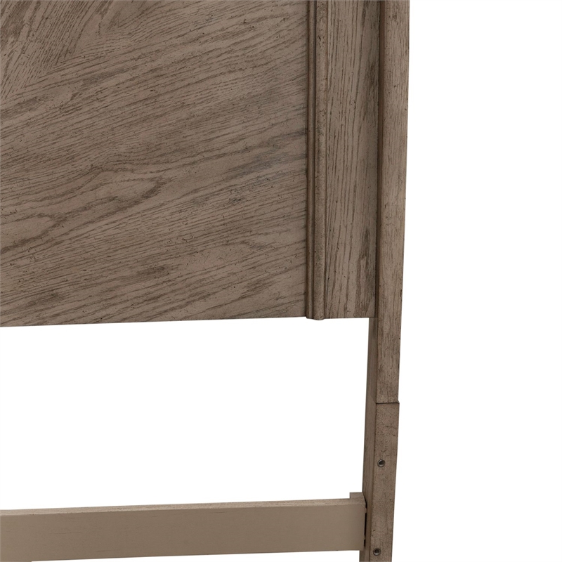 Pemberly Row Queen Panel Headboard with Starburst Veneer in Burnished Beige Oak