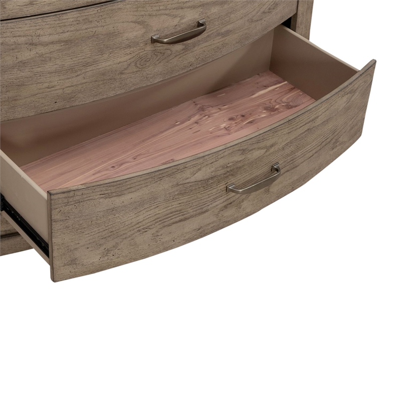 Pemberly Row 5 Drawer Chest with Cedar Lining in Burnished Beige