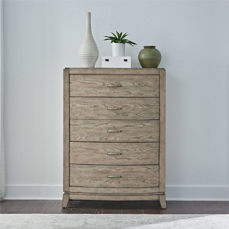 Pemberly Row 5 Drawer Chest with Cedar Lining in Burnished Beige
