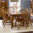 Pemberly Row Rectangular Leg Dining Table with 2 Leaves in Rustic Oak
