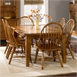 Pemberly Row Rectangular Leg Dining Table with 2 Leaves in Rustic Oak