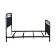 Pemberly Row King Metal Bed with Headboard Footboard and Rails in Navy