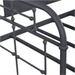 Pemberly Row King Metal Bed with Headboard Footboard and Rails in Navy