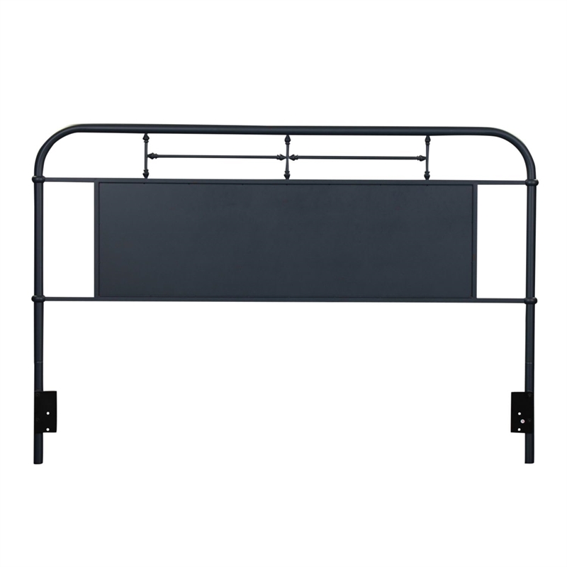 Pemberly Row King Metal Headboard with Turned Spindles in Navy