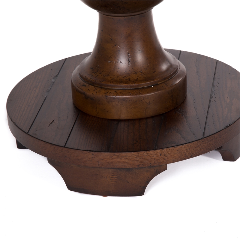 Pemberly Row 3-Piece Living Room Table Set in Dark Brown Wood Finish