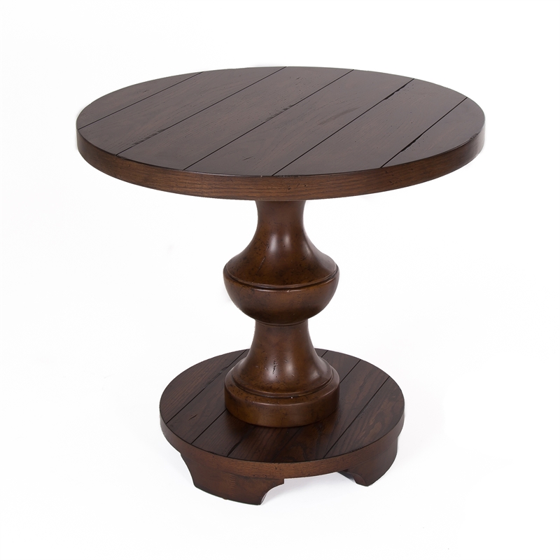 Pemberly Row 3-Piece Living Room Table Set in Dark Brown Wood Finish