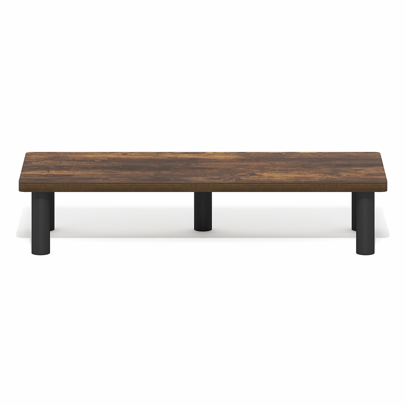 Pemberly Row 23.6 Inch Toolless Monitor Riser with Open Shelf in Amber Pine