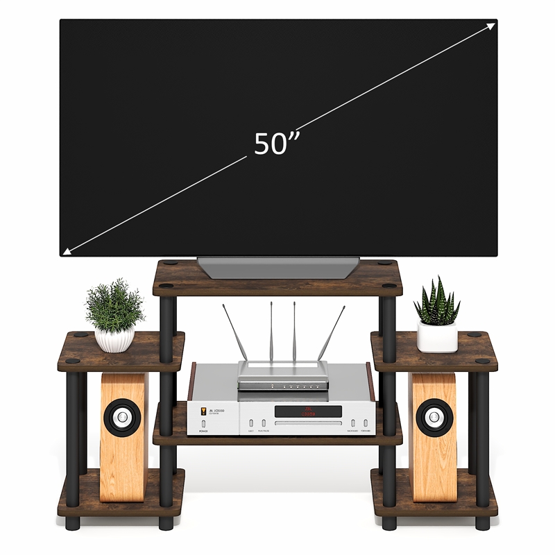 Pemberly Row 6-Shelf Entertainment Center for TVs up to 32 Inch in Amber Pine