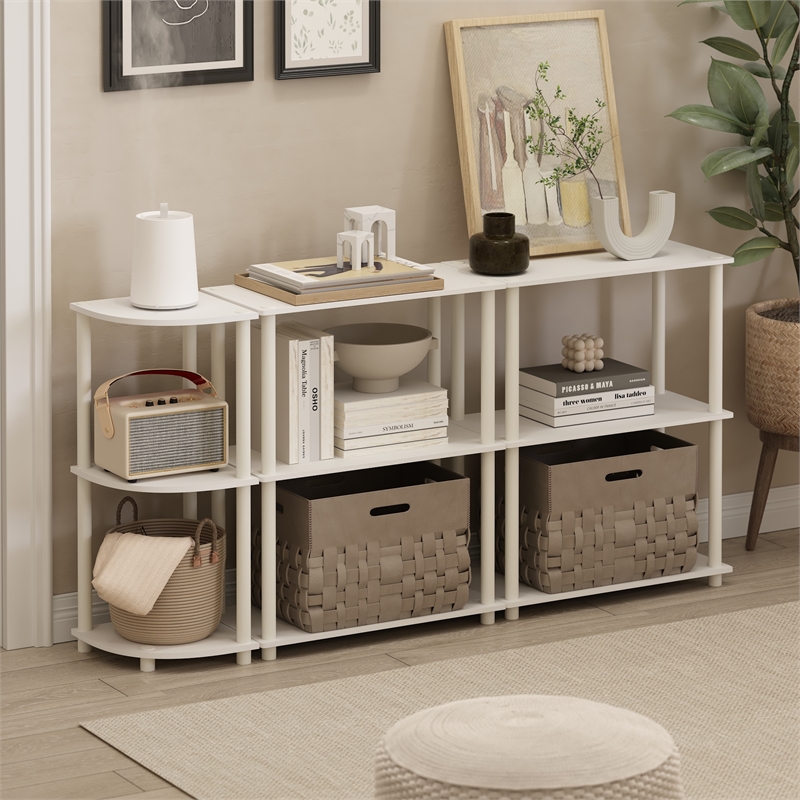 Pemberly Row 3-Tier Corner Display Rack Multipurpose Shelving in White