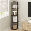 Pemberly Row 5 Tier Corner Bookshelf with Tool-Free Assembly in Amber Oak