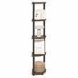 Pemberly Row 5 Tier Corner Bookshelf with Tool-Free Assembly in Amber Oak
