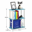 Pemberly Row Engineered Wood 3-Tier Shelf Display Rack in Light Blue