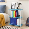 Pemberly Row Engineered Wood 3-Tier Shelf Display Rack in Light Blue