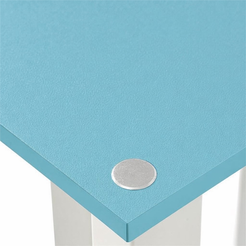 Pemberly Row Engineered Wood 3-Tier Shelf Display Rack in Light Blue