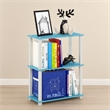 Pemberly Row Engineered Wood 3-Tier Shelf Display Rack in Light Blue