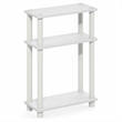 Pemberly Row 3-Tier Rectangular Narrow Nightstand with Soft Edges in White