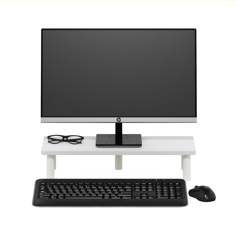 Pemberly Row Monitor Riser Stand with No Tools Assembly in White