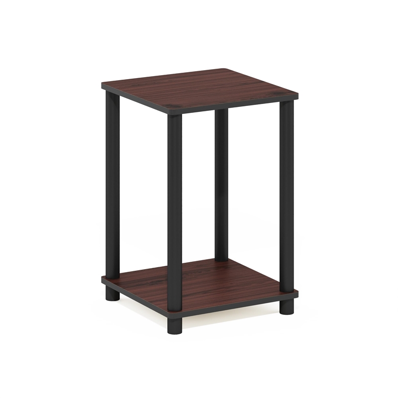 Pemberly Row 2-Tier Open Shelf Toolless Square Nightstand in Dark Cherry