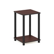 Pemberly Row 2-Tier Open Shelf Toolless Square Nightstand in Dark Cherry