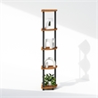 Pemberly Row 5-Tier Corner Display Rack Shelving Unit in Light Cherry Oak