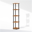Pemberly Row 5-Tier Corner Display Rack Shelving Unit in Light Cherry Oak