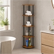 Pemberly Row 5-Tier Corner Display Rack Shelving Unit in Light Cherry Oak