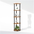 Pemberly Row 5-Tier Corner Display Rack Shelving Unit in Light Cherry Oak