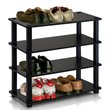 Pemberly Row Engineered Wood 4-Tier Shoe Rack in Espresso/Black