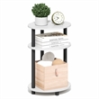 Pemberly Row 3-Tier 23 Inch Oval Open Shelf Nightstand in White