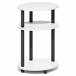 Pemberly Row 3-Tier 23 Inch Oval Open Shelf Nightstand in White