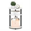 Pemberly Row 3-Tier 23 Inch Oval Open Shelf Nightstand in White