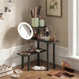 Pemberly Row 3-Tier Adjustable Countertop Corner Organizer in Espresso