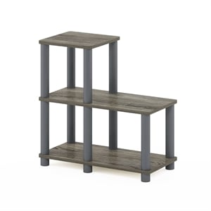 Pemberly Row Engineered Wood Accent Decorative Shelf in French Oak Gray